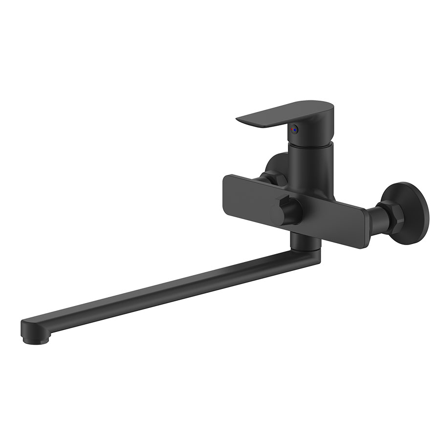 Contemporary Popular Design Matte Black Hot Cold Water Solid Brass Short Basin Water Faucets Single Handle Competitive Price
