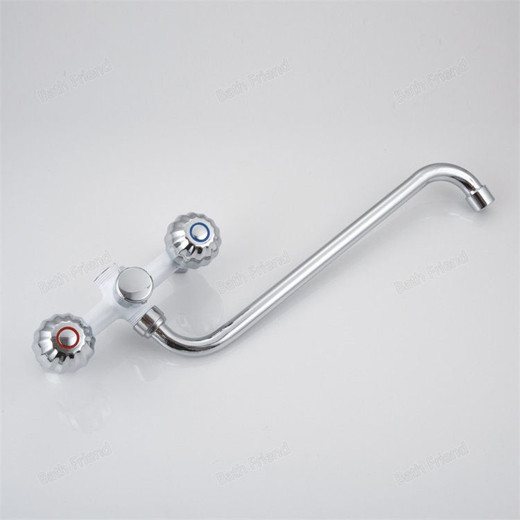 Zinc Bathroom Shower Mixer Tap Wall Hanging Long Bottom Spout Mixer Cold Hot Water Faucet