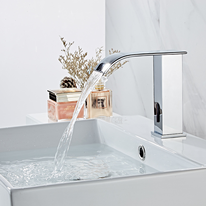 Wash Touchless Basin Mixers Brass Waterfall Faucet Infrared Automatic Sensor Basin Faucet