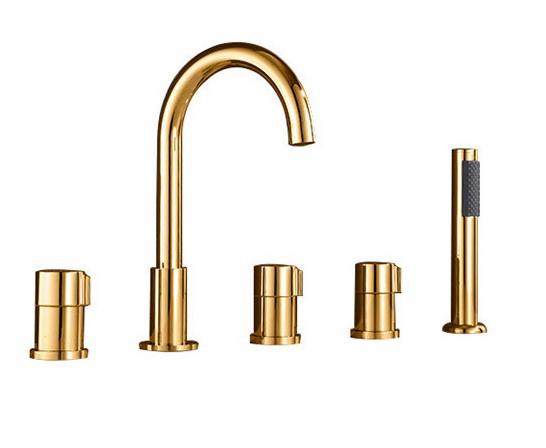 Luxury Five Hole Matte Black Factory Direct Supply Dual Handle Basin Faucet Wholesale Price Rotation Basin Faucets