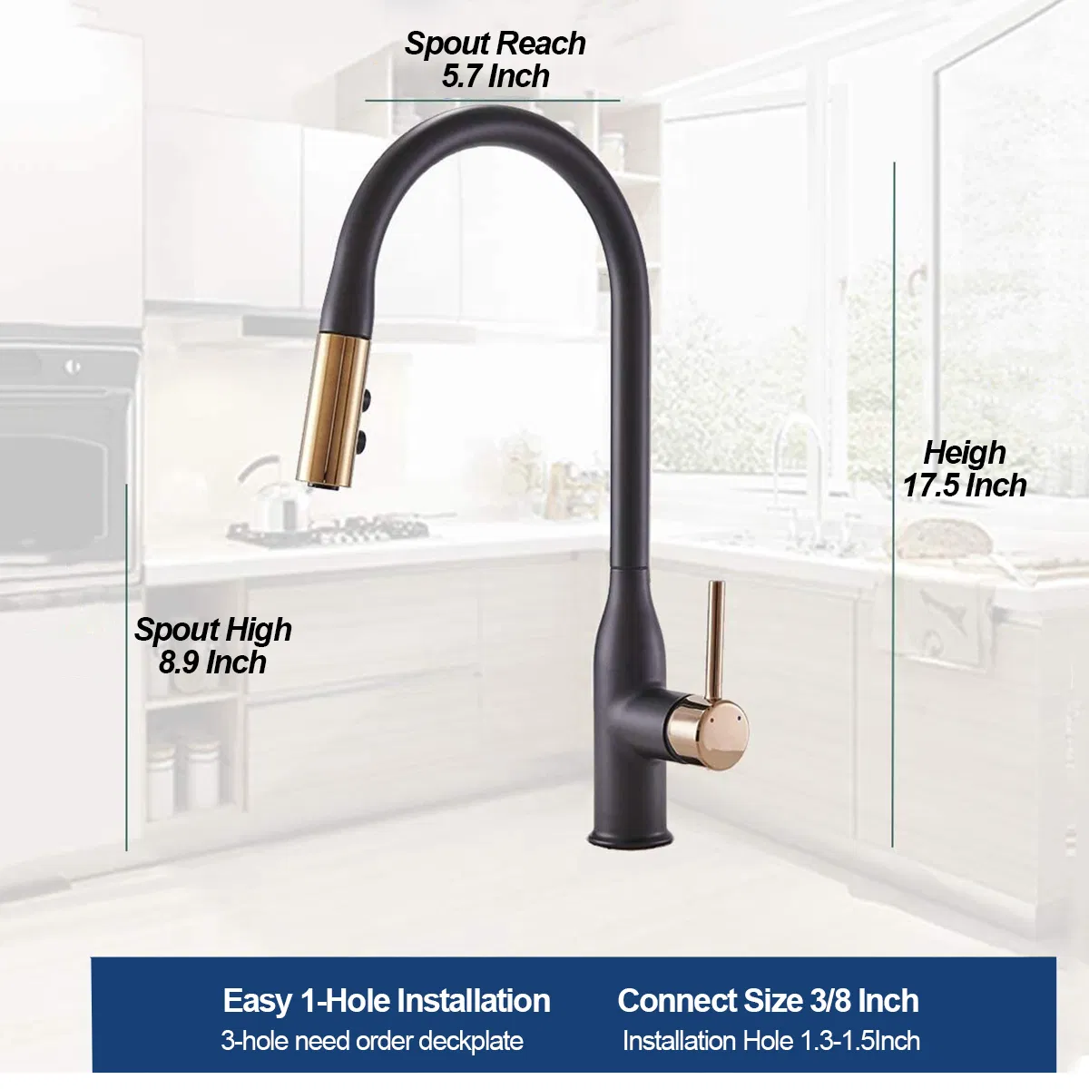 Kitchen Faucet Cupc Pull out ABS Two Function Sprayer Single Handle Sink Mixer Tap Kitchen Faucets