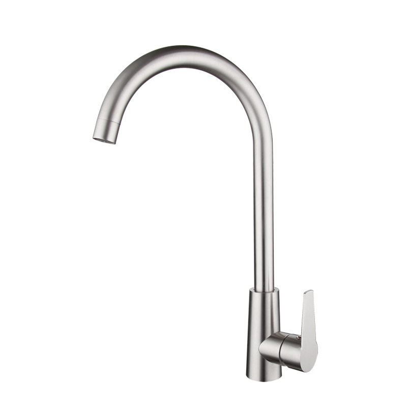 Polished Hot and Cold Basin Sink Water Taps Mixers 304 Stainless Steel Kitchen Faucet