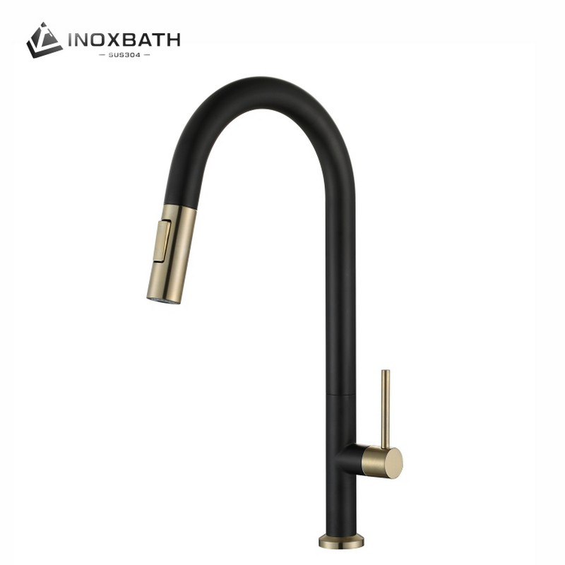 High-Quality Pull Down Stainless Steel Cold Kitchen Faucet with Drip-Free Function