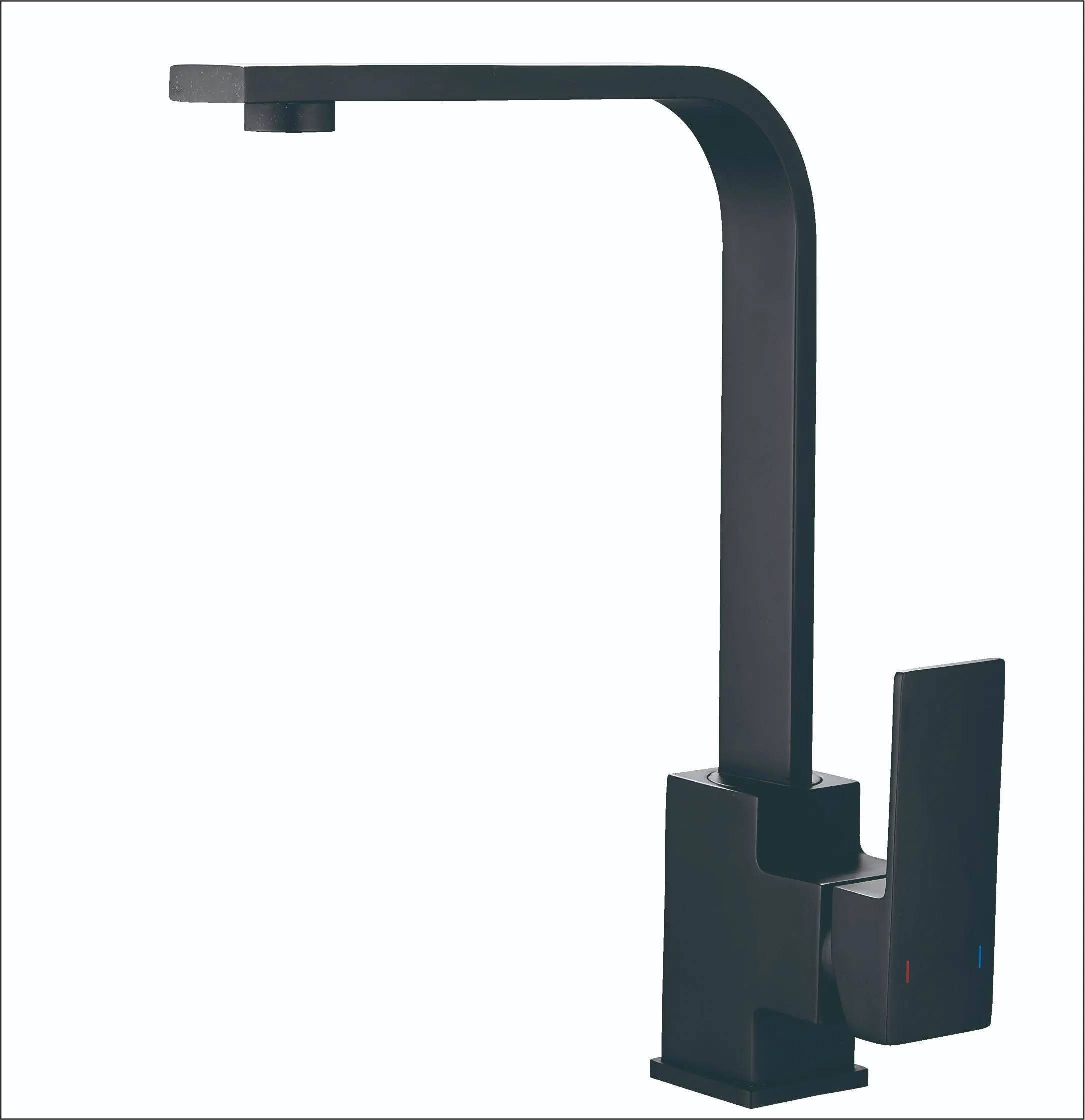Matte Black Deck Mounted Brass Sink Mixer High Quality Kitchen Faucet7332332b
