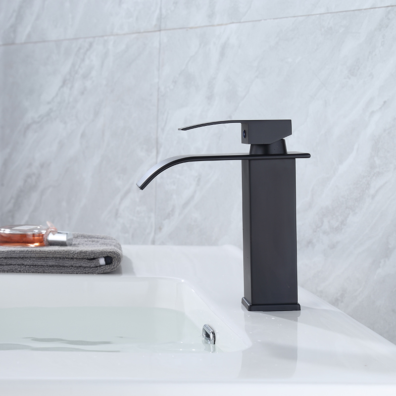 Chrome Hot and Cold Water Mixer Brass Taps Bathroom Waterfall Basin Faucet