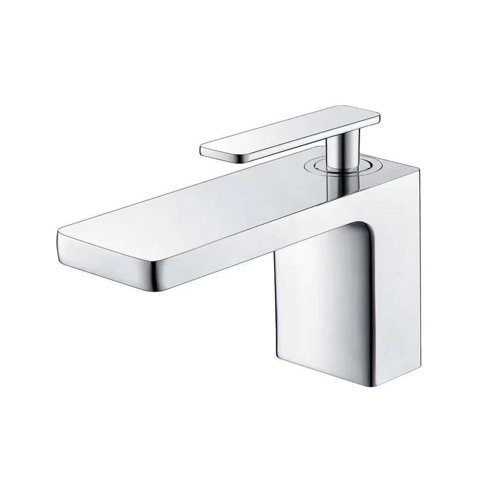 Modern Style Brushed Gold Finished Bathroom Deck Mounted Basin Sink Brass Basin Faucet