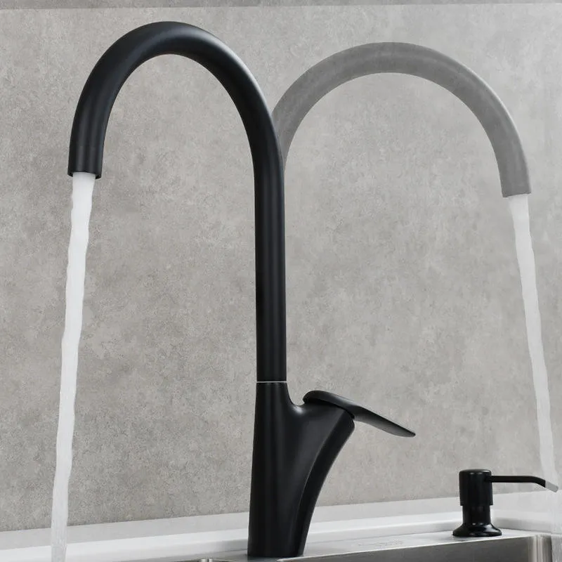 Matte Jet Black High-Arc Kitchen Faucet