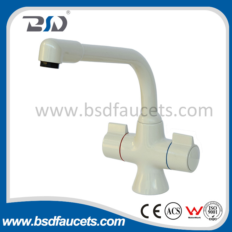 Modern Bathroom Kitchen Sink Mixer Tap White Painted