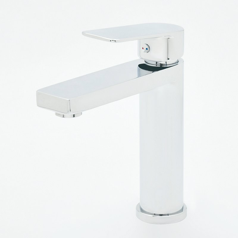 Sanipro High Quality Bathroom Sink Taps Deck Mounted Hot and Cold Mixer Water Tap 304 Stainless Steel Square Basin Faucet