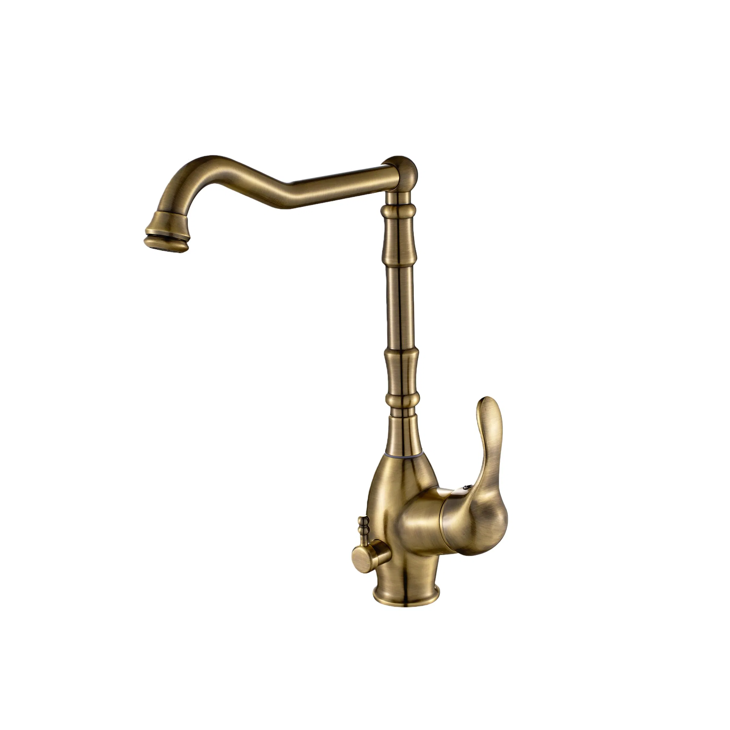Durable Brass Single Hole Faucet 360 Swivel Spout Single Handle Kitchen Sink Mixer Water Tap