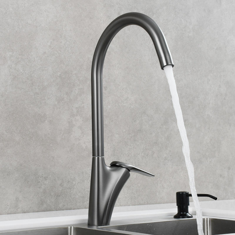 Matte Jet Black High-Arc Kitchen Faucet