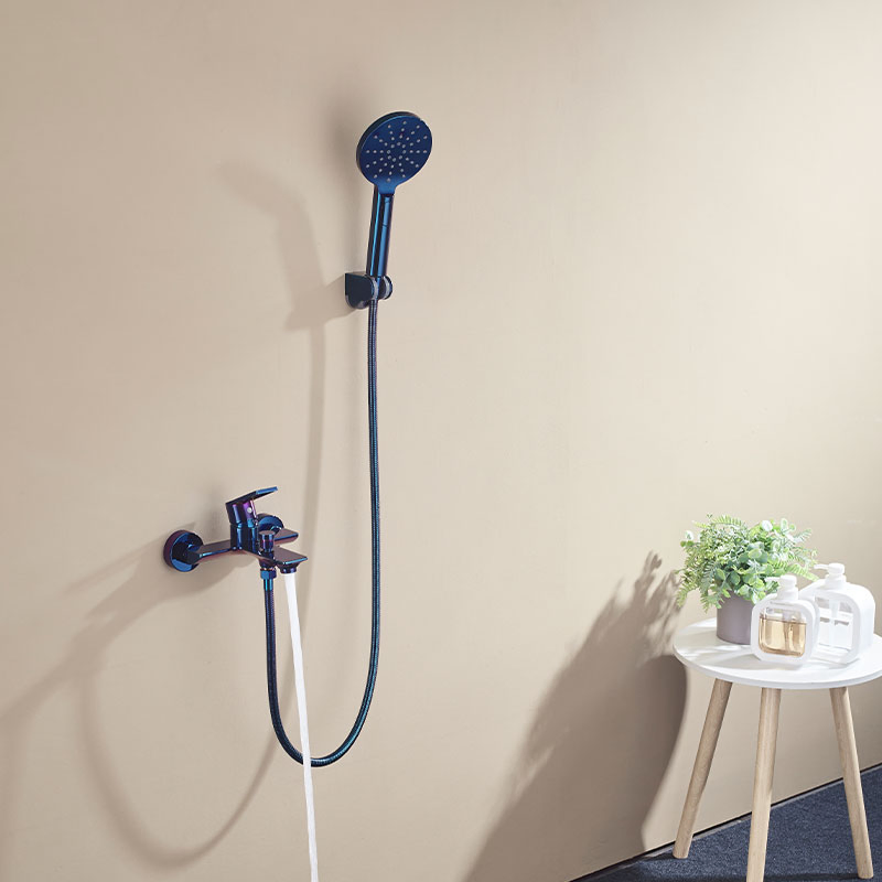 Bathroom Appliances Chrome/Black Thermostatic Bathtub Faucet Set with Honeycomb Bubble Nozzle