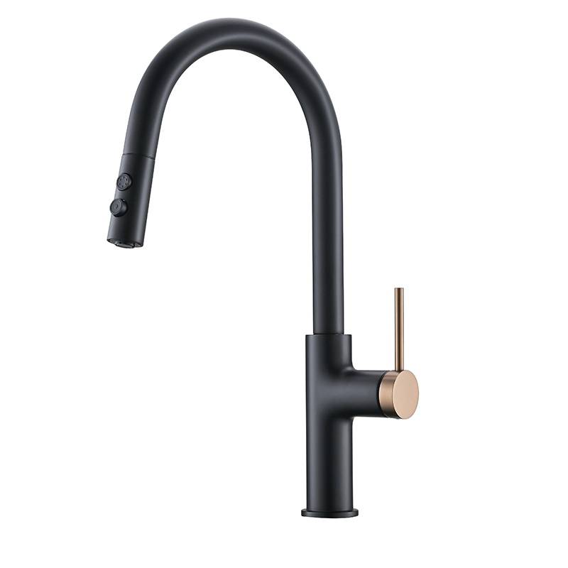High Quality Single Handle Pull-Down Deck Mounted Kitchen Faucet Tap