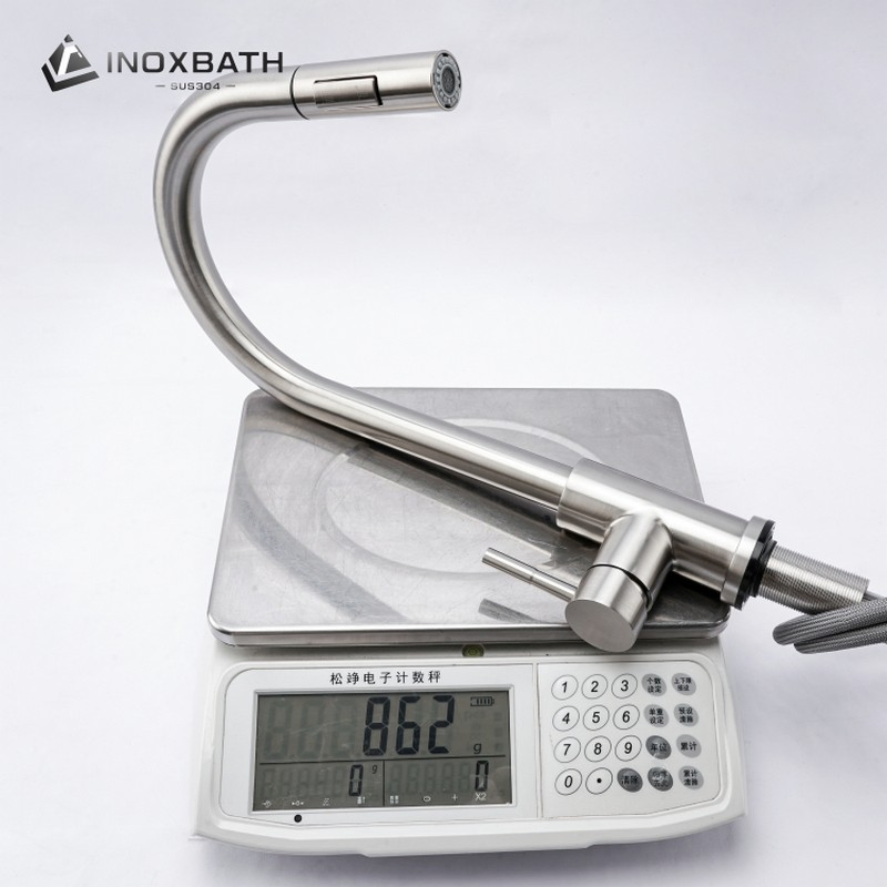 Manufacturer Stainless Steel 304 Hot Cold Mixer Pull Down Automatic Kitchen Faucet