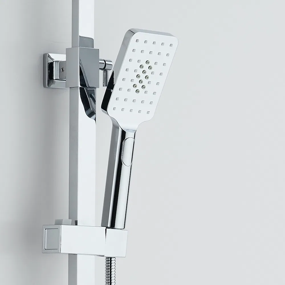 Bathroom Square Faucet Thermostatic Control Brass Shower Head System