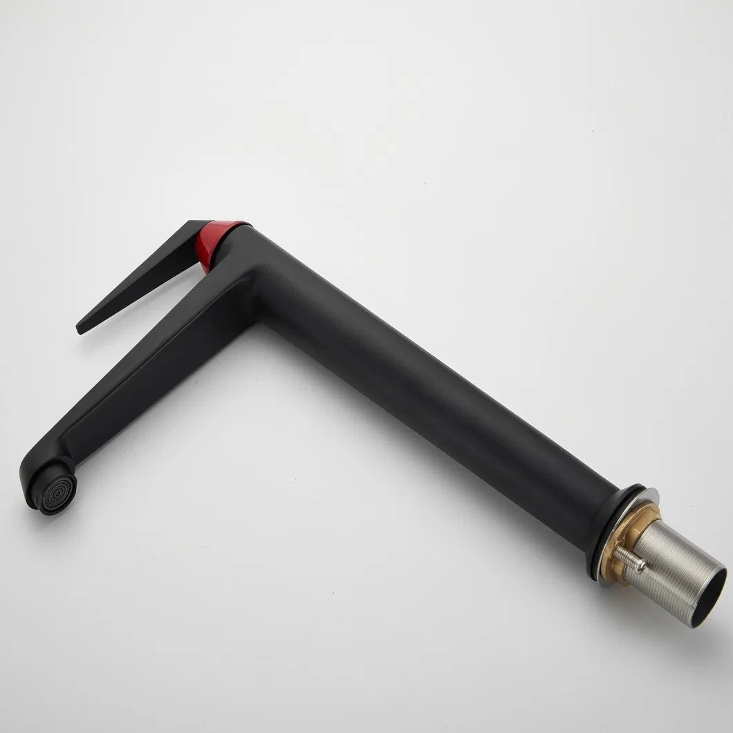 Huadiao New Sleek Matte Black Washbasin Brass Basin Mixer Tap Bathroom Faucet