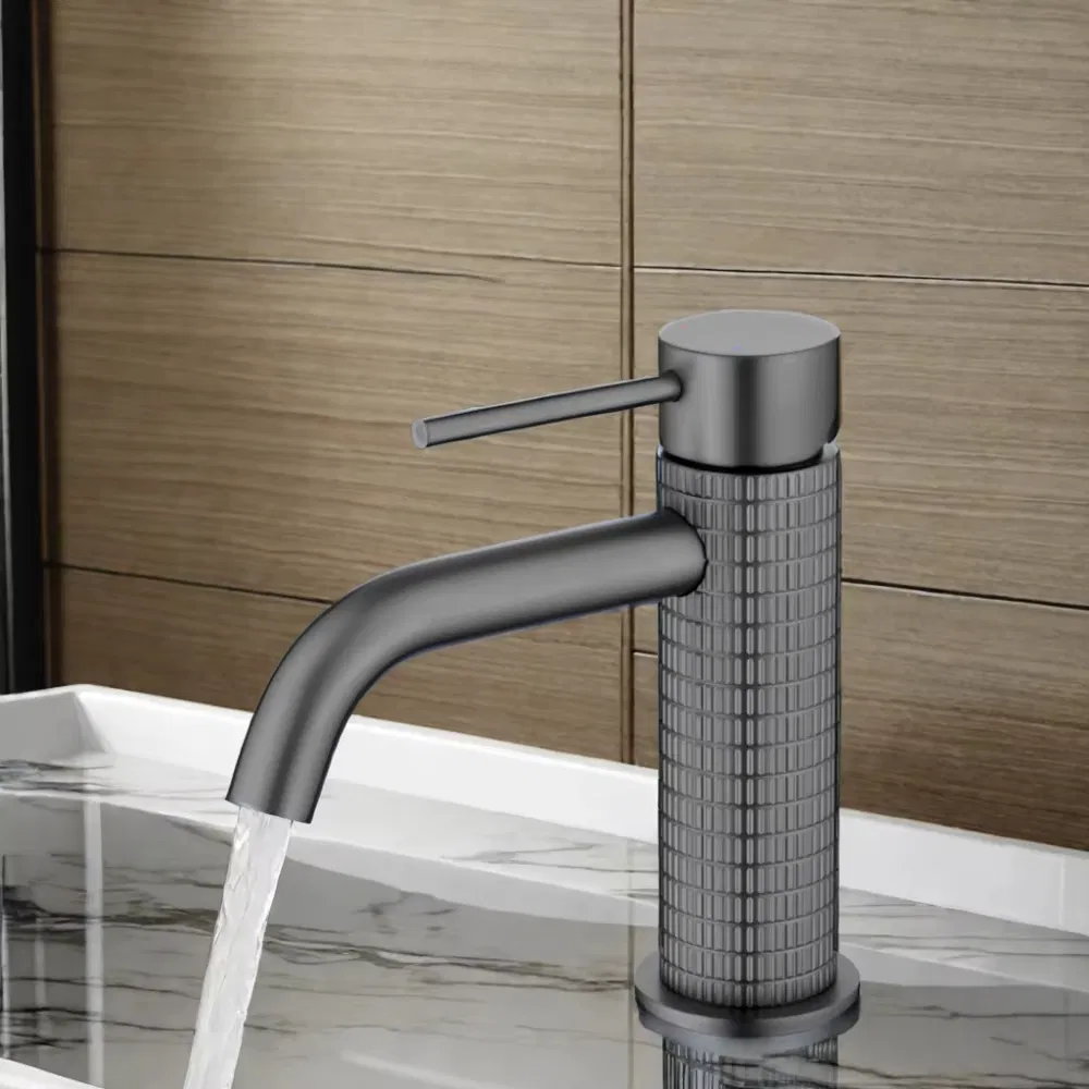 Single-Hole Deck Mounted Water Basin Faucet Mixer Taps Brushed Gold Finish Ceramic Bathroom Kitchen School Hospital