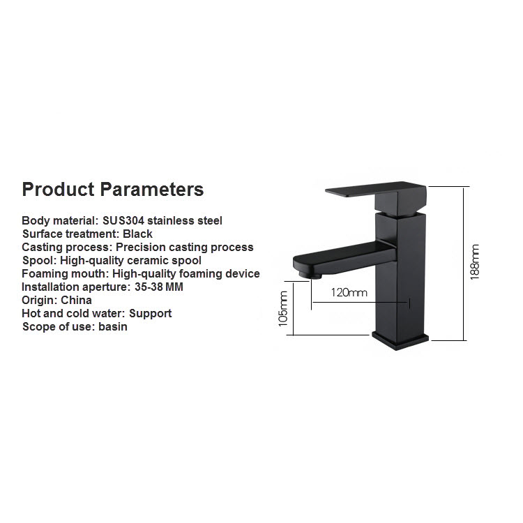 Hot and Cold Water Mixer Tap Deck Mounted Sink Tap and Faucet Black Basin Faucet Taps