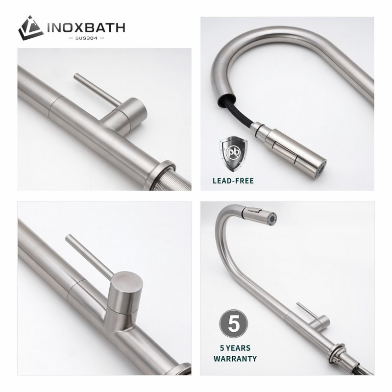 High-Quality Pull Down Stainless Steel Cold Kitchen Faucet with Drip-Free Function