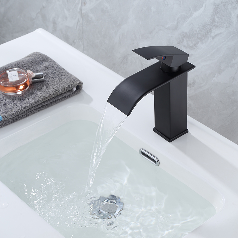 Chrome Hot and Cold Water Mixer Brass Taps Bathroom Waterfall Basin Faucet