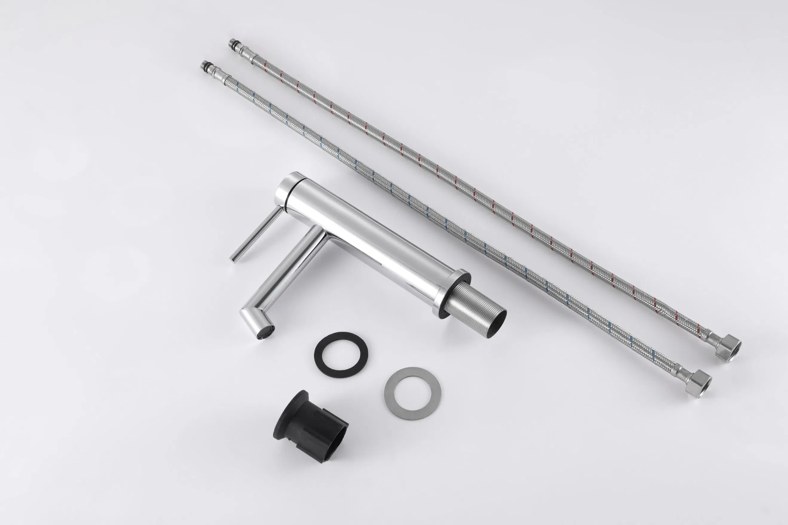 Pillar Black /Chrome Plated Stainless Steel / Brass Basin Mixer Faucet