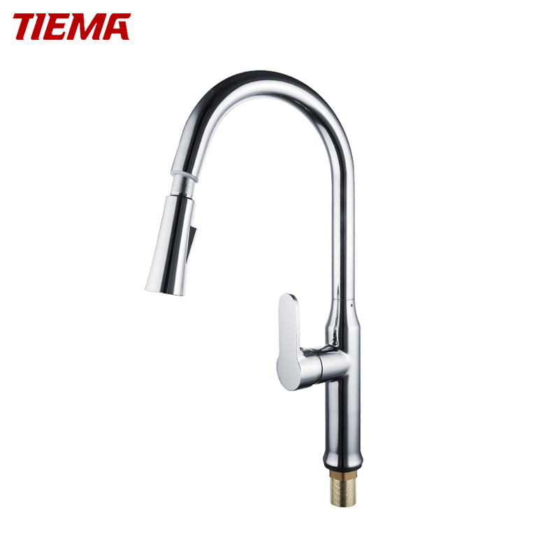 Tiema Single Lever Hot Cold Water Pull out Kitchen Faucet