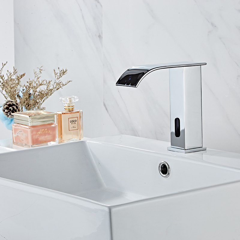 Wash Touchless Basin Mixers Brass Waterfall Faucet Infrared Automatic Sensor Basin Faucet