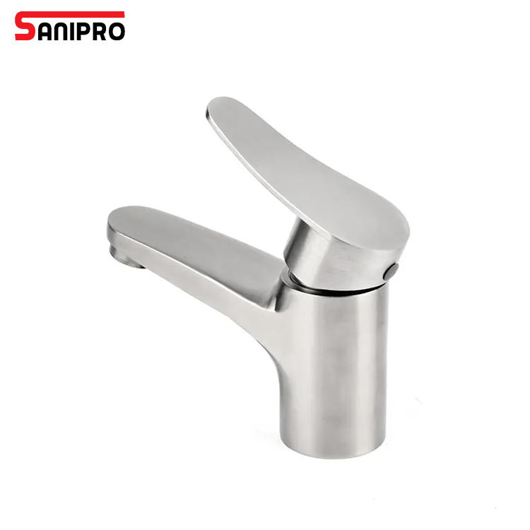 Sanipro 304 Stainless Steel Single Handle Sink Faucet Bathroom Waterfall Taps Cold and Hot Basin Mixer Water Tap