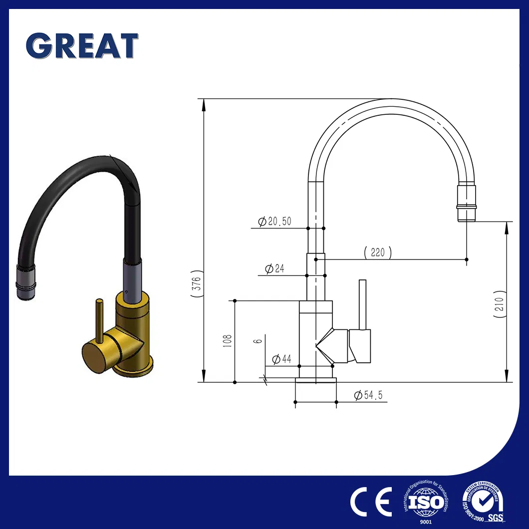 Great Modern Touches Brushed Kitchen Faucet Factory Long Neck Taps Commercial Kitchen Faucet China Gl249m40 Kitchen Faucet Gym Deluxe Universal Kitchen Faucet