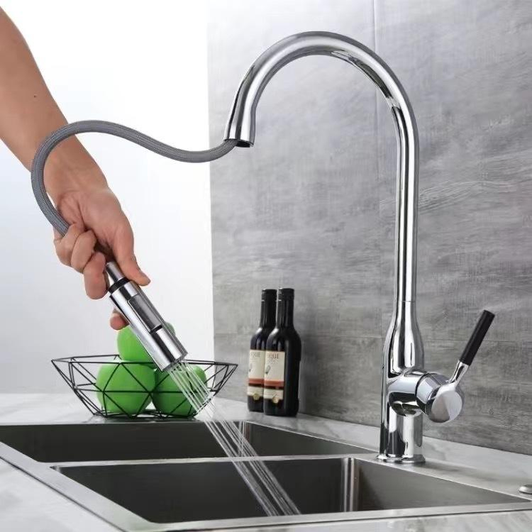 360 Swivel Stainless Steel Kitchen Faucet Kitchen Faucet with Pull-out Sprayer