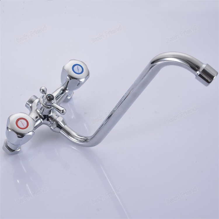 Zinc Bathroom Shower Mixer Tap Wall Hanging Long Bottom Spout Mixer Cold Hot Water Faucet