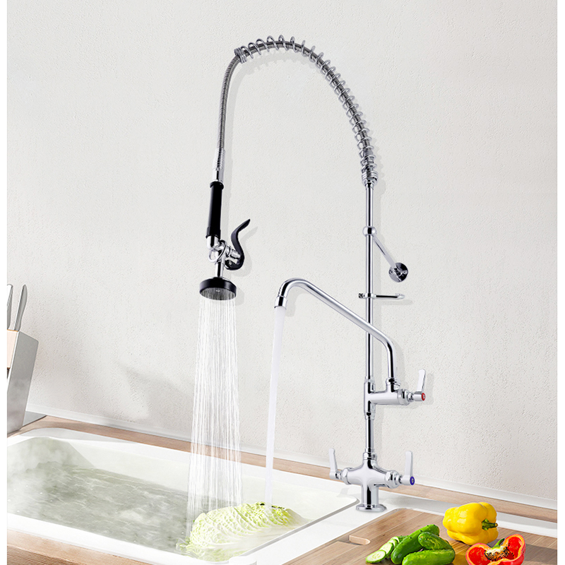 Heavy-Duty Commercial Pre-Rinse Faucet with High-Pressure Spray Gun