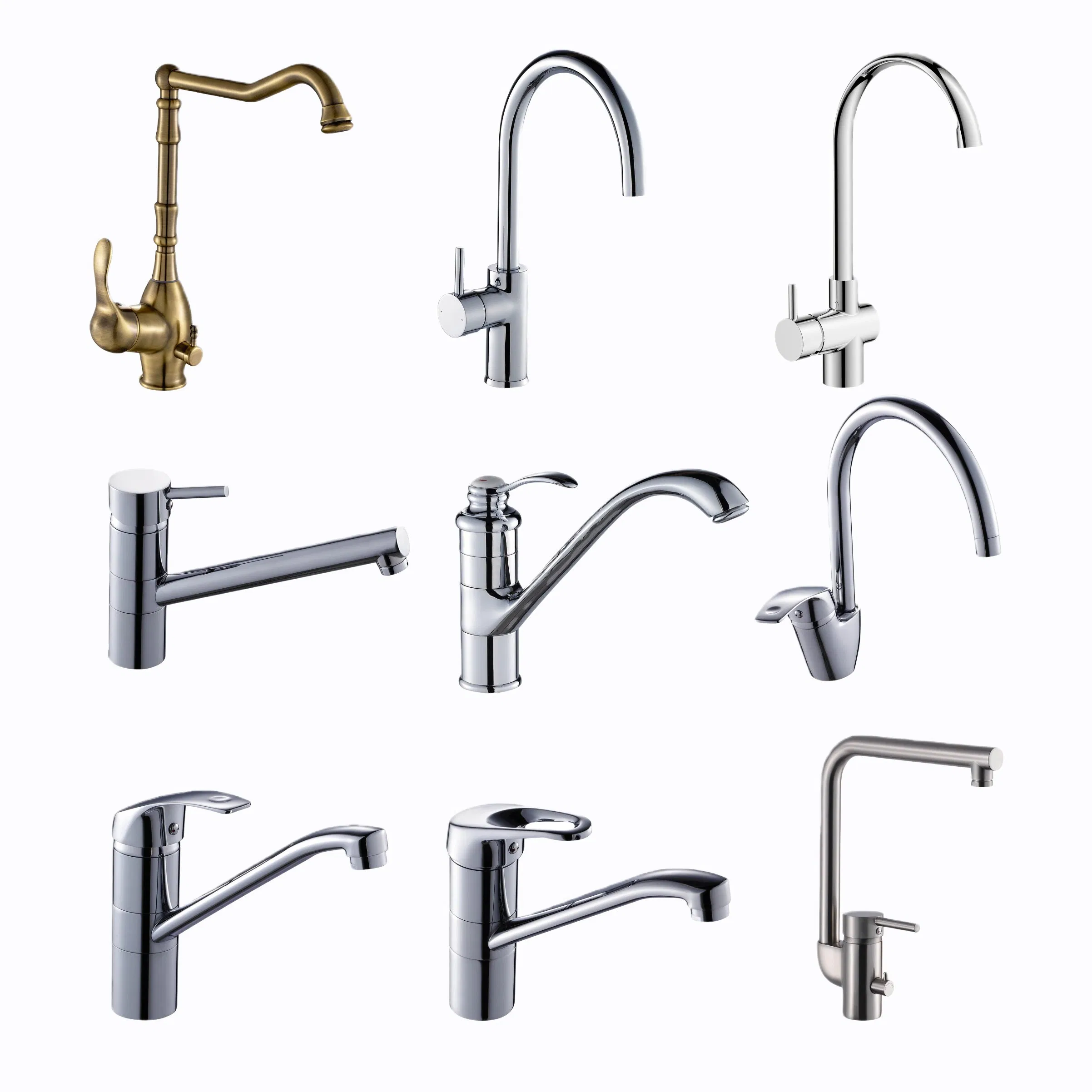 Durable Brass Single Hole Faucet 360 Swivel Spout Single Handle Kitchen Sink Mixer Water Tap