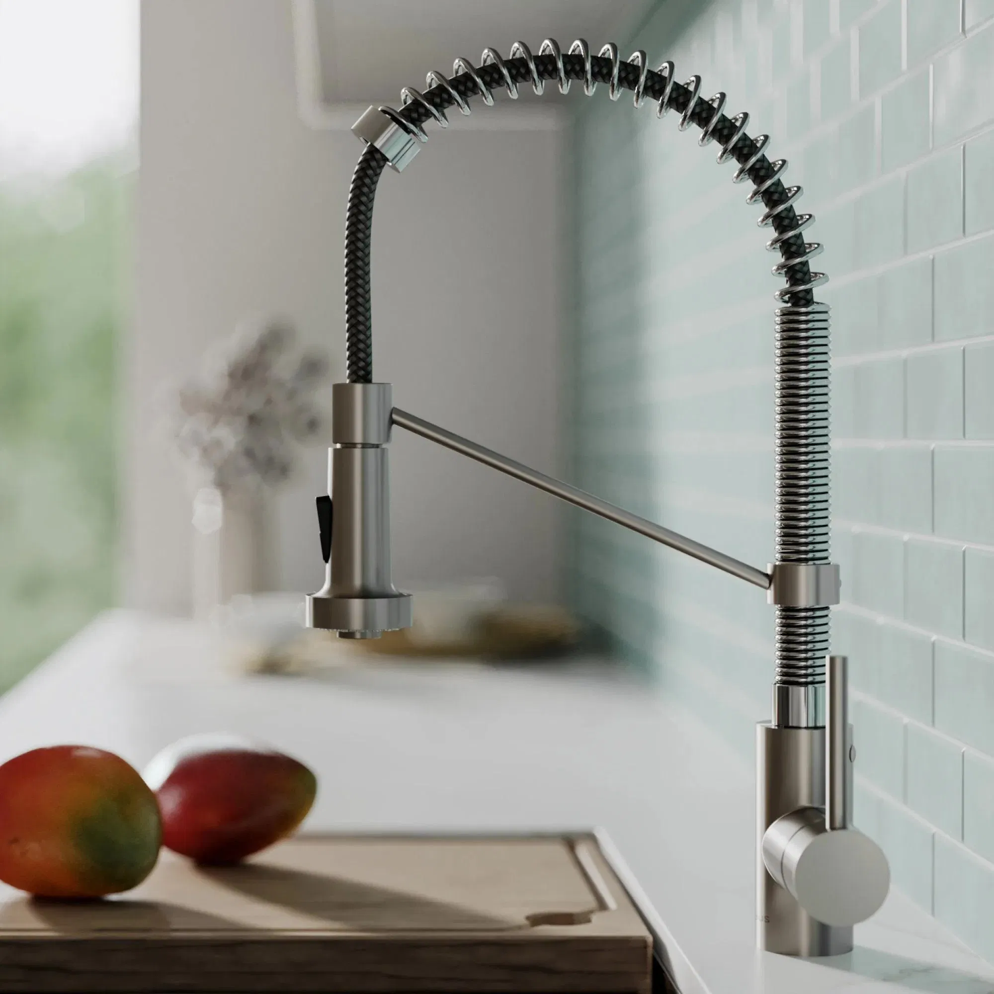 Spot Free Stainless Steel Kitchen Faucet Tap with Pull-Down Hose