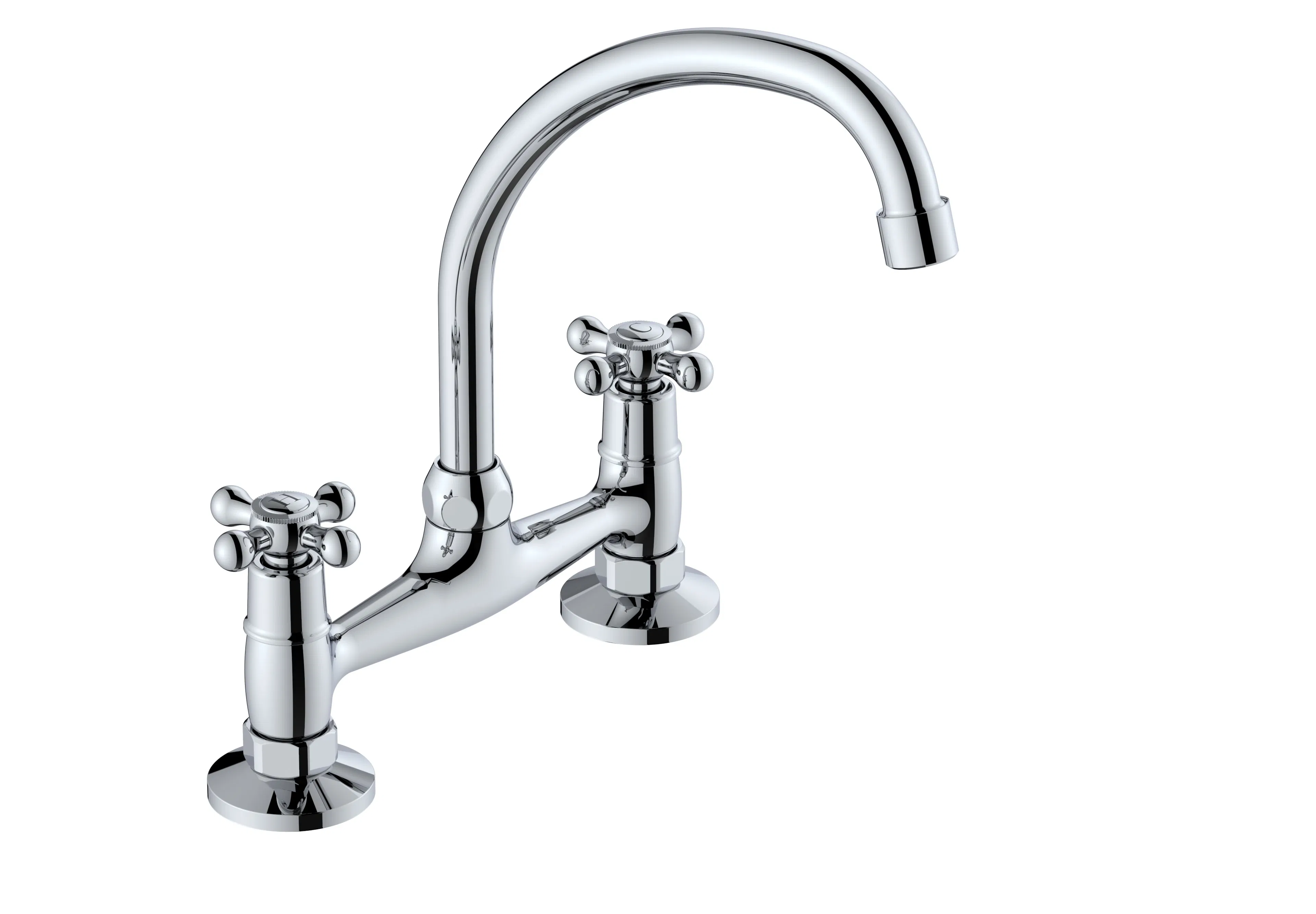 Wholesale 360 Rotatable Kitchen Faucet Center Deck Mount Bridge Faucet