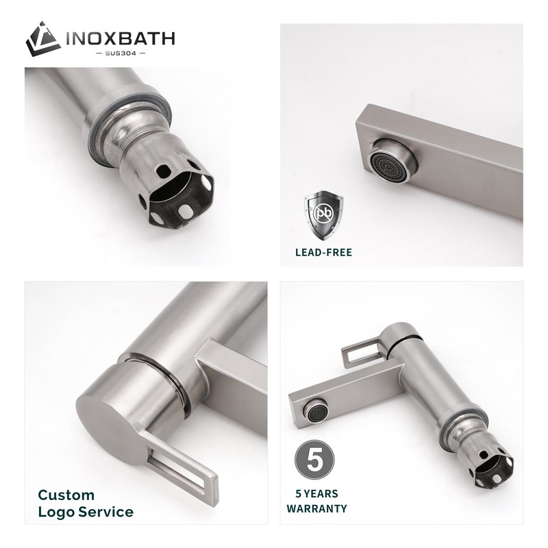 Premium Brushed Nickel Single Handle Basin Water Tap Faucet