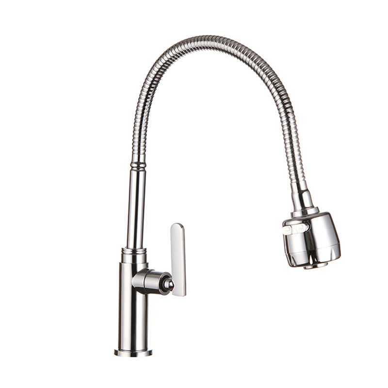 Sanitary Ware Splash-Proof Spring-Loaded Kitchen Sink Brushed Nickel Mixer Water Tap Faucet