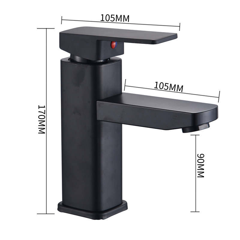Matte Black Geometric Basin Faucet