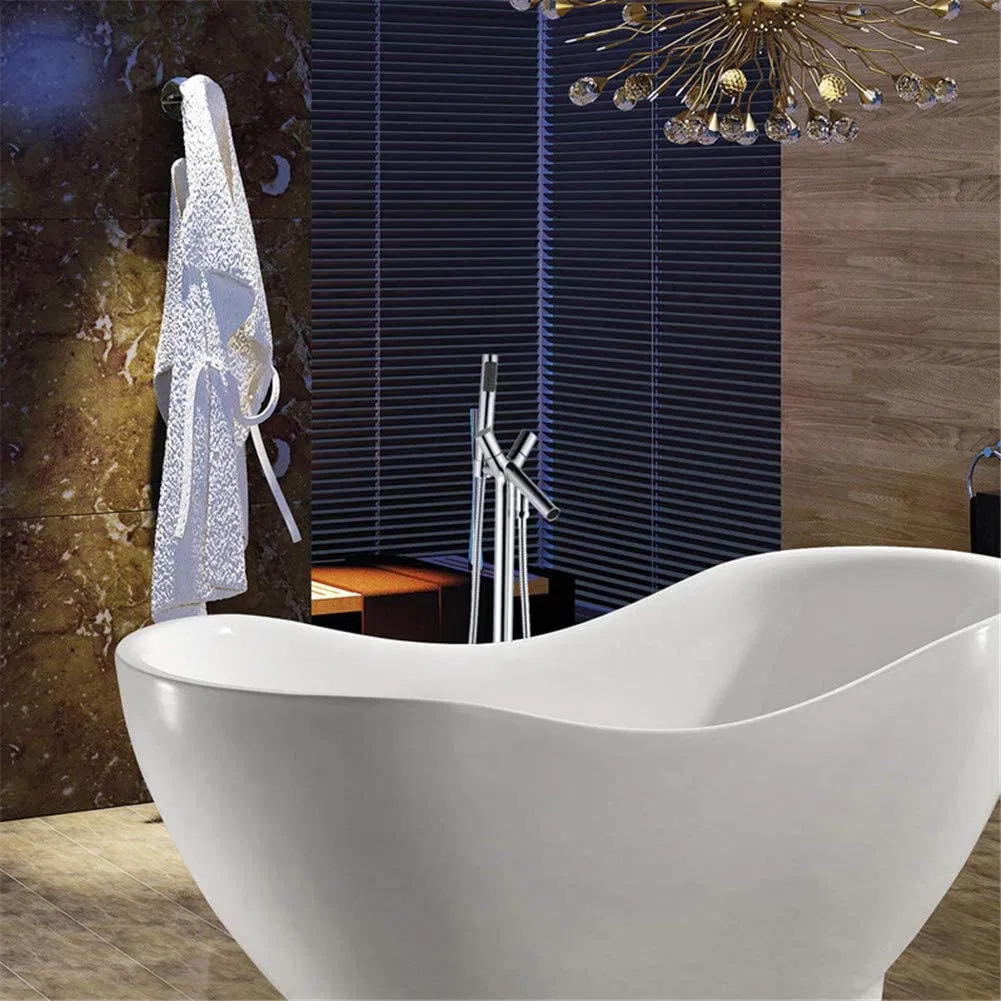 Cupc Bathroom Double Handle Freestanding Bathtub Faucet with Hand Shower (AF9121-2)