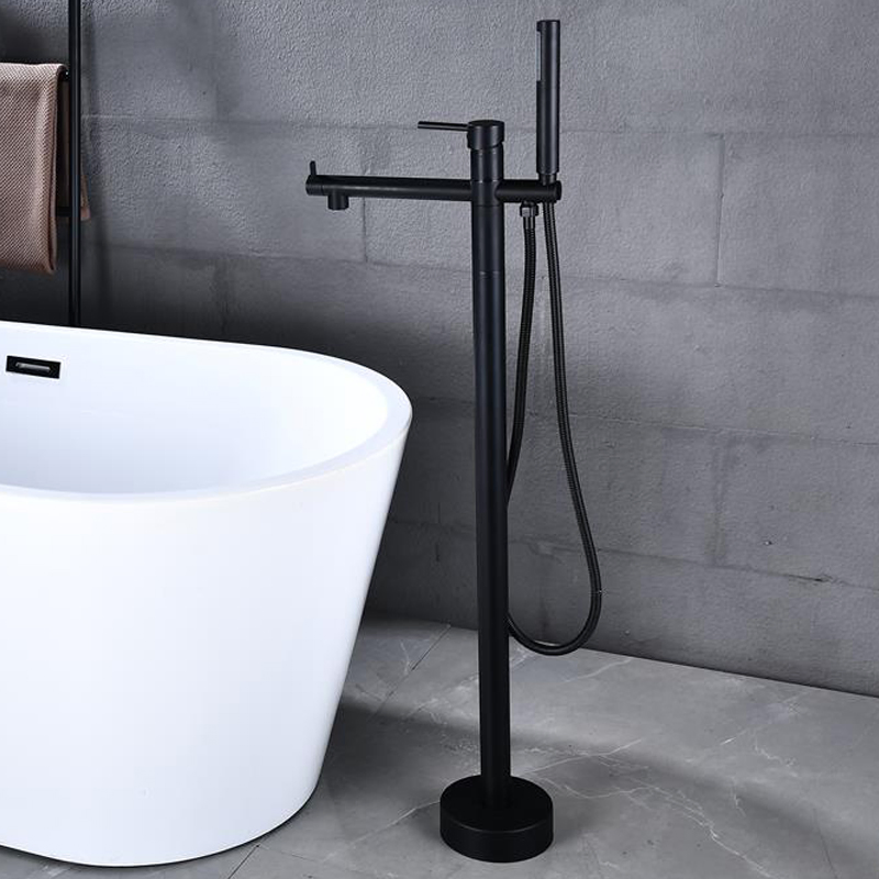 Bathroom Single Handle Bath Faucet with Hand Shower Freestanding Bathtub Tap