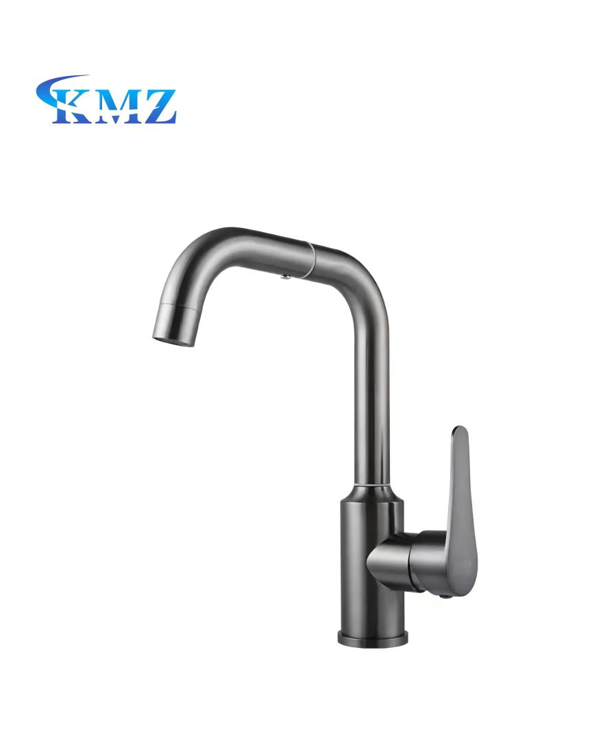 New Style Single Handle Nickel Brushed Basin Tap Faucet Deck Mounted for Kitchen