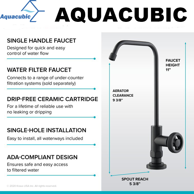 Aquacubic Cupc Brushed Nickel Bronze High Arc Bridge Kitchen Faucet with Side Spray Kitchen Faucet
