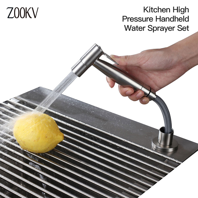 Head Replacement for Kitchen Sink Faucet-Brushed Nickel Replacement Kitchen Sink Side Sprayer Set