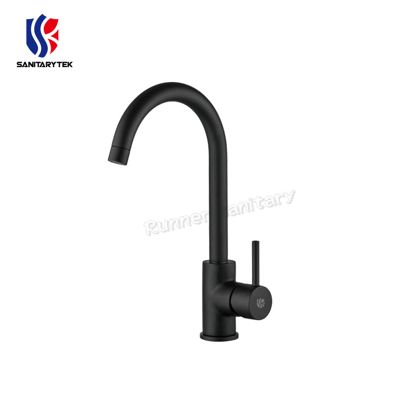 Single Handle Chrome / Matte Black Kitchen Sink Faucet for Kitchen Sink