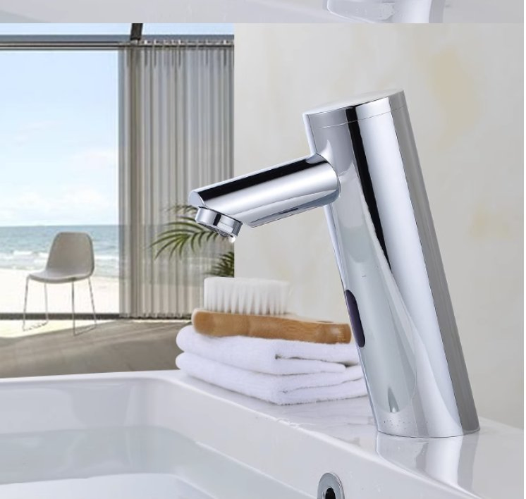 Manufacturer Deck Mounted Automatic Bathroom Mixer Tap Faucet Brass Touchless Automatic Motion Sensor Water Saving Faucet Basin Mixer