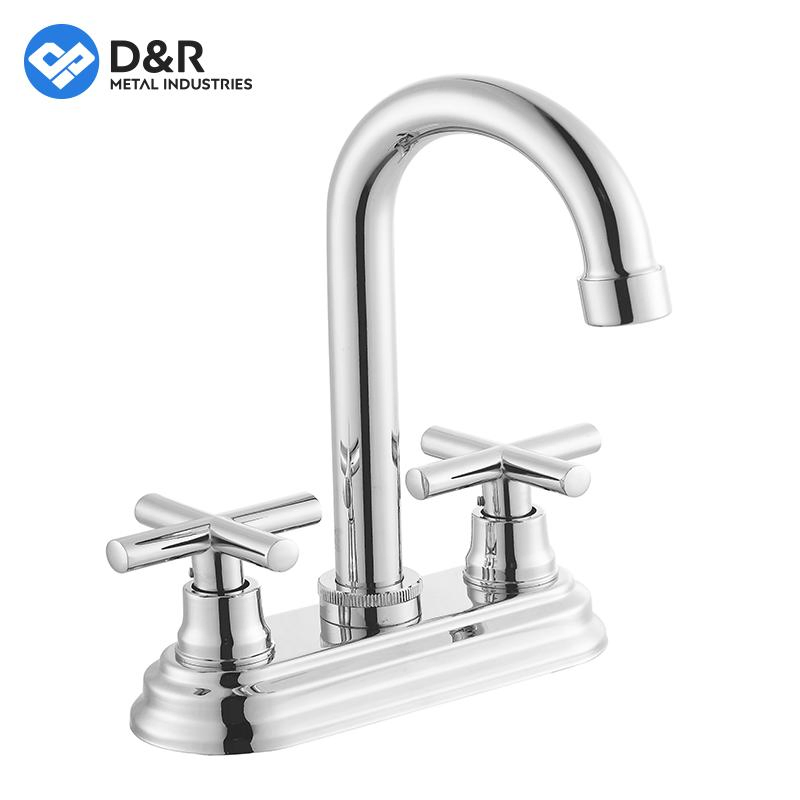 D&R Hot Cold Mixer Dual Handle Sink Tap Bridge Kitchen Faucet