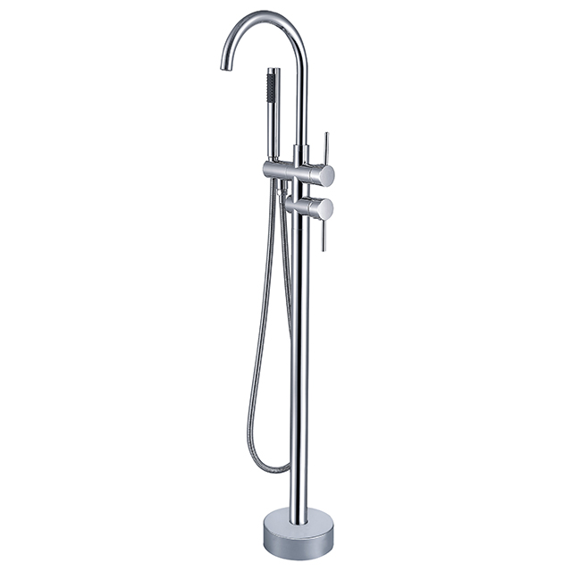 Sleek Brass Chrome Plated Freestanding Bathtub Faucet Shower Mixer (NA006)