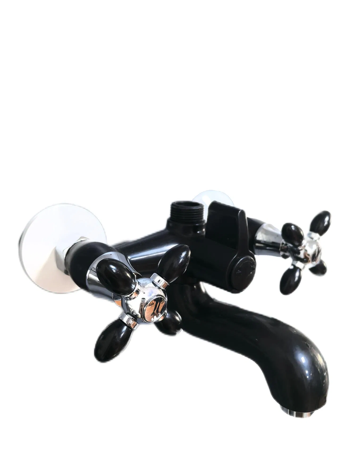 Plastic Bathroom Shower Faucet Wall-Mounted Dual Handle Hot &amp; Cold