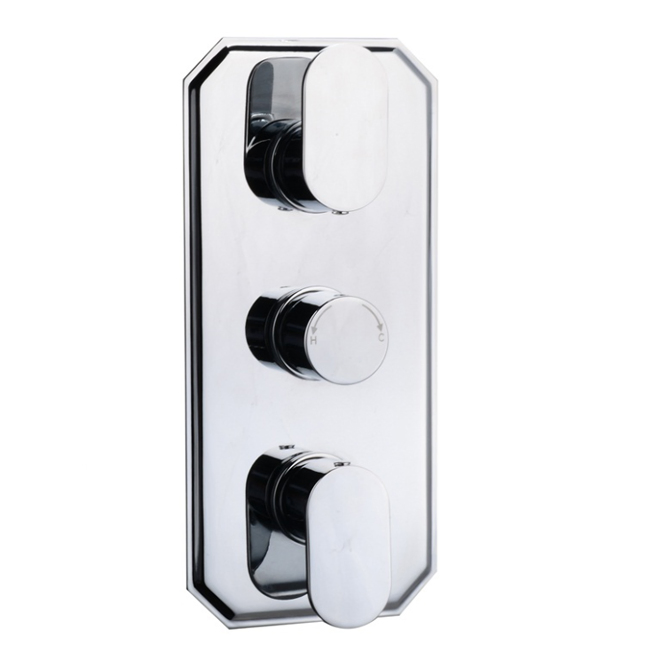 Wall Mounted Solid Brass Polished Chrome Thermostatic Shower Valve