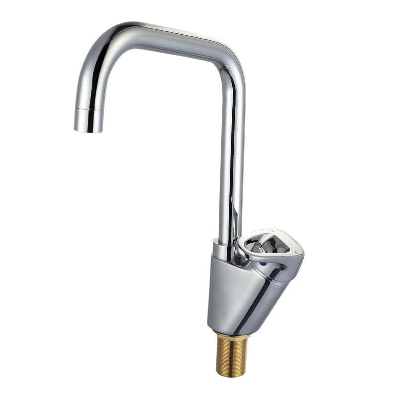 Deck Mounted Brass Basin Mixer with Chrome Surface